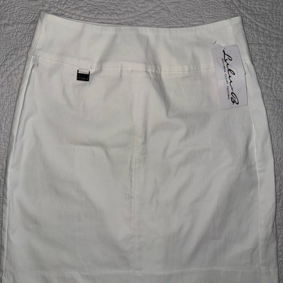 NWT Lulu-B Women’s White 4-Pocket Pull On Stretch Summer Skirt With Shorts Sz 4 - Picture 2 of 11